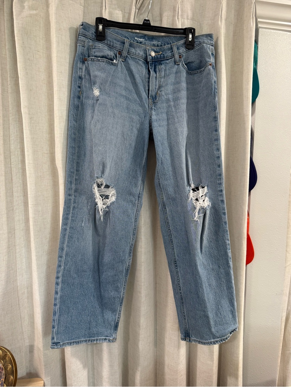 Old Navy Light Blue Distressed Boyfriend Jeans